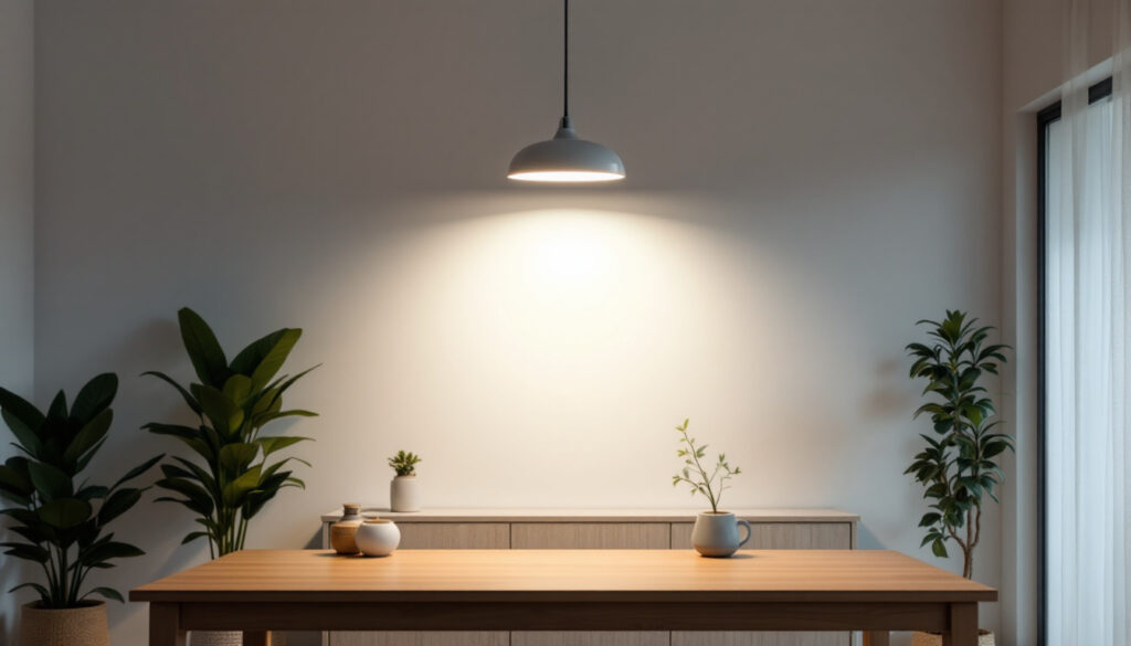 A photograph of a well-lit room showcasing a 4-foot led light installed