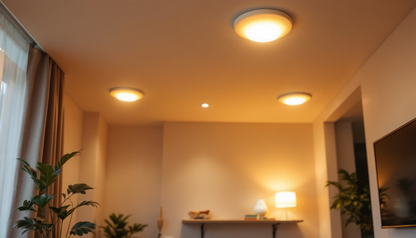 A photograph of a well-lit room showcasing 8-inch recessed lighting fixtures installed in a modern setting