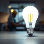A photograph of a type b bulb in a well-lit setting