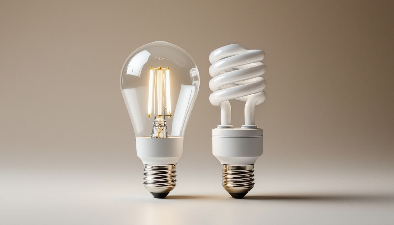 A photograph of a side-by-side comparison of t8 and t12 fluorescent bulbs