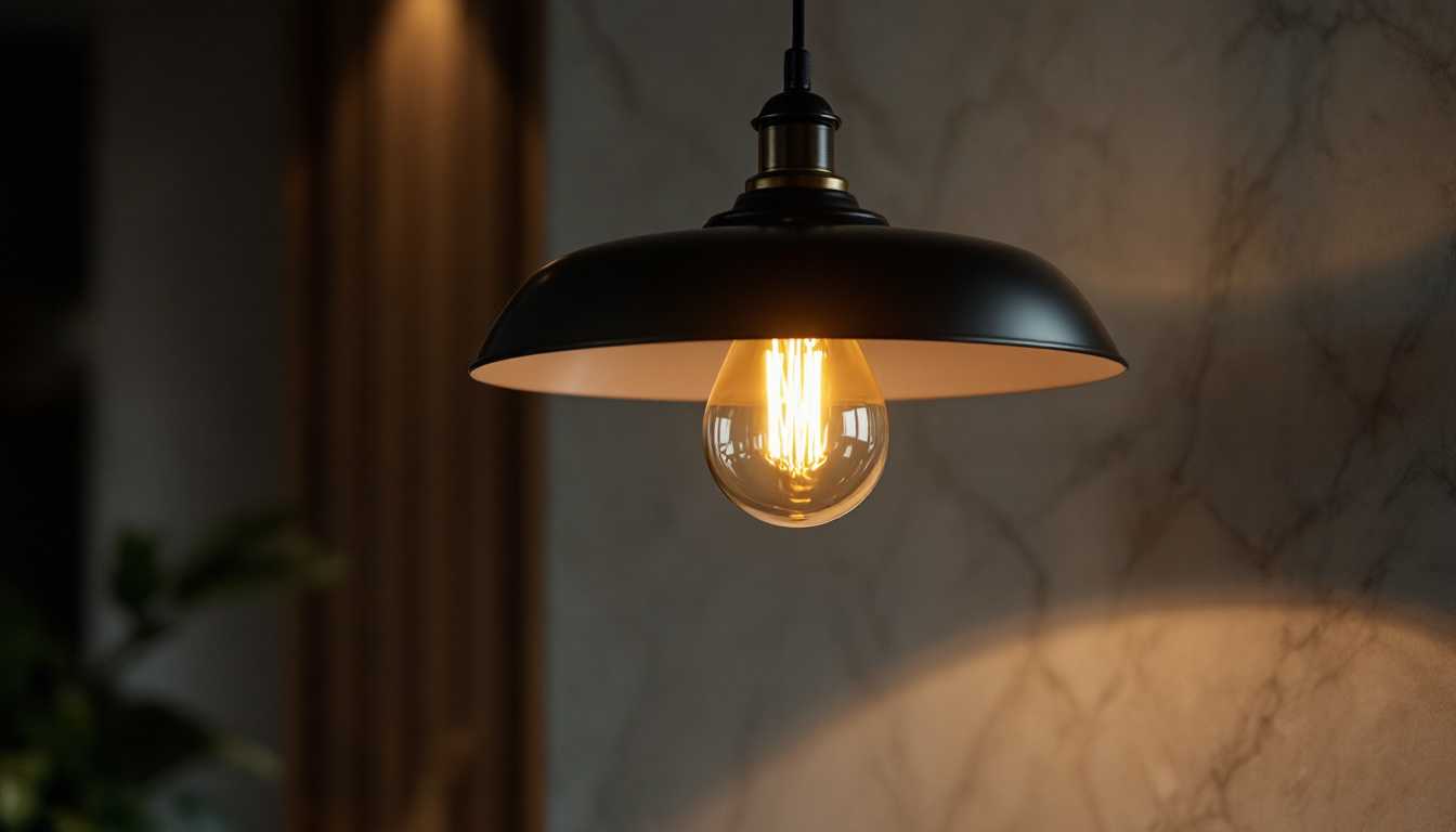 A photograph of a beautifully designed pendant lamp hanging in a stylish interior setting