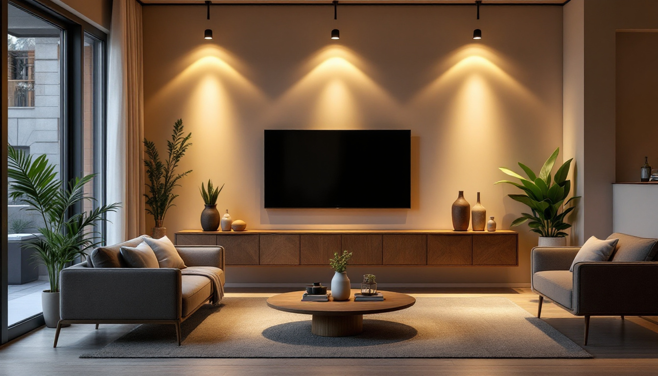 A photograph of a beautifully designed interior space showcasing 3-inch can lights in action