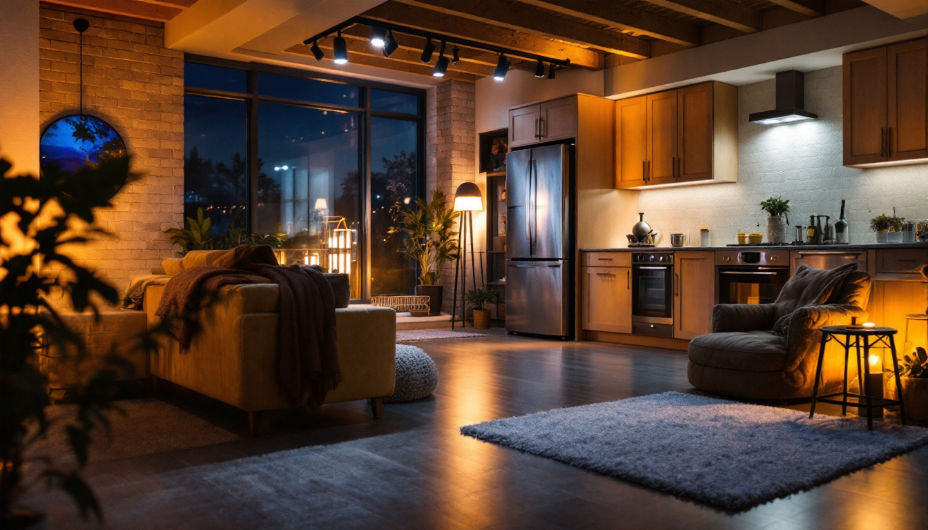 A photograph of a beautifully lit basement showcasing modern can lights installed in various areas