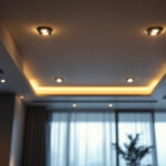 A photograph of a well-designed recessed ceiling led installation in a modern interior space