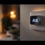 A photograph of a modern wall switch timer in a well-lit room