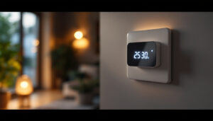 A photograph of a modern wall switch timer in a well-lit room