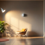 A photograph of a well-lit indoor space showcasing various sensor lights in action