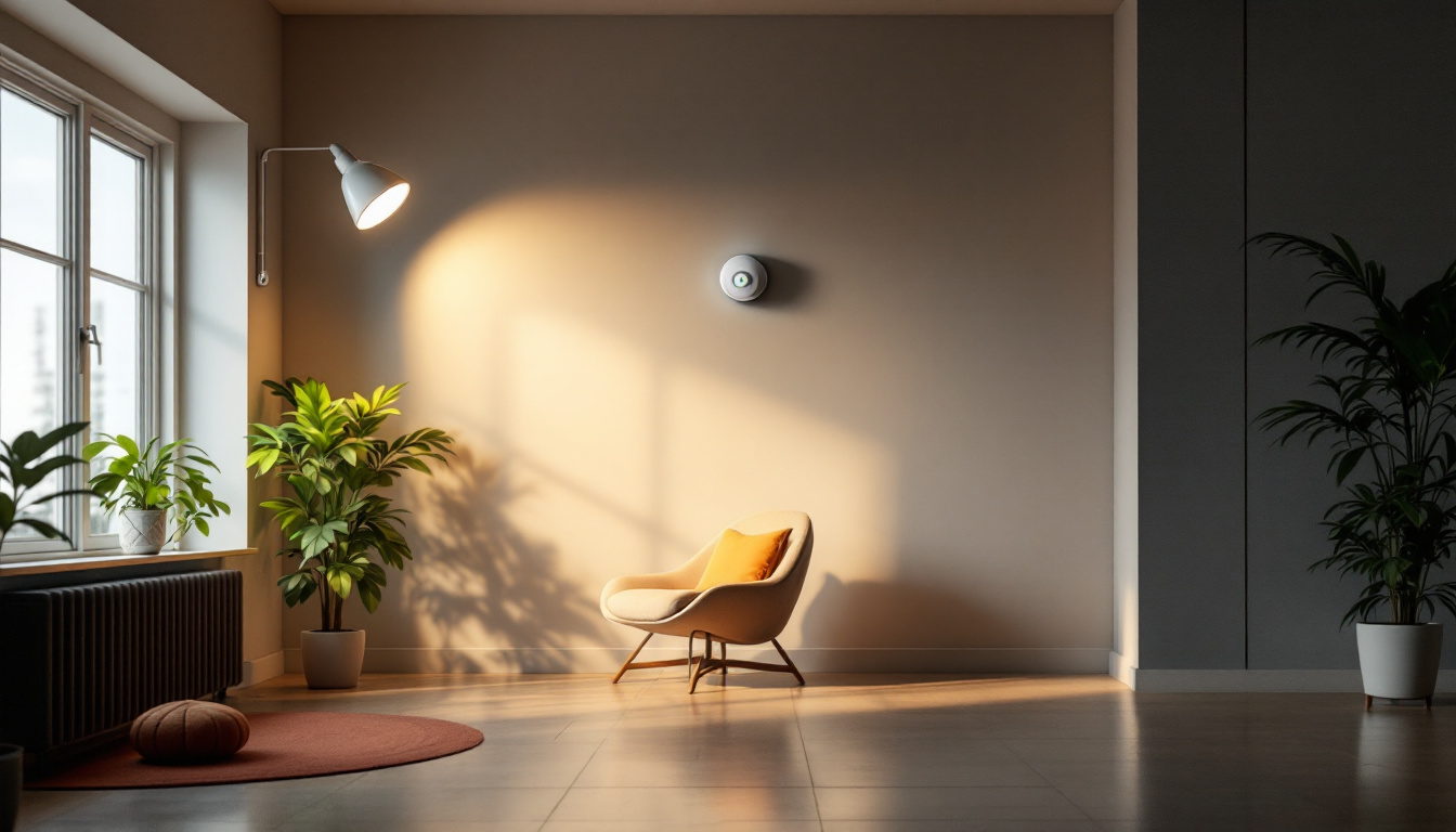 A photograph of a well-lit indoor space showcasing various sensor lights in action