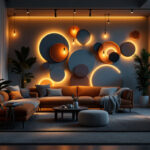 A photograph of a beautifully illuminated space featuring various styles of lighting strips