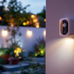 A photograph of a beautifully illuminated outdoor space at dusk