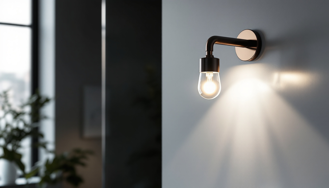 A photograph of a beautifully designed bath light fixture illuminating a modern bathroom setting