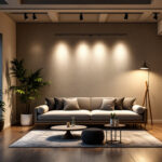 A photograph of a well-lit interior space showcasing the contrast between traditional f12 lighting and the innovative t12 lighting