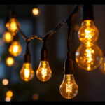 A photograph of a beautifully arranged led lamp string in a professional lighting setup