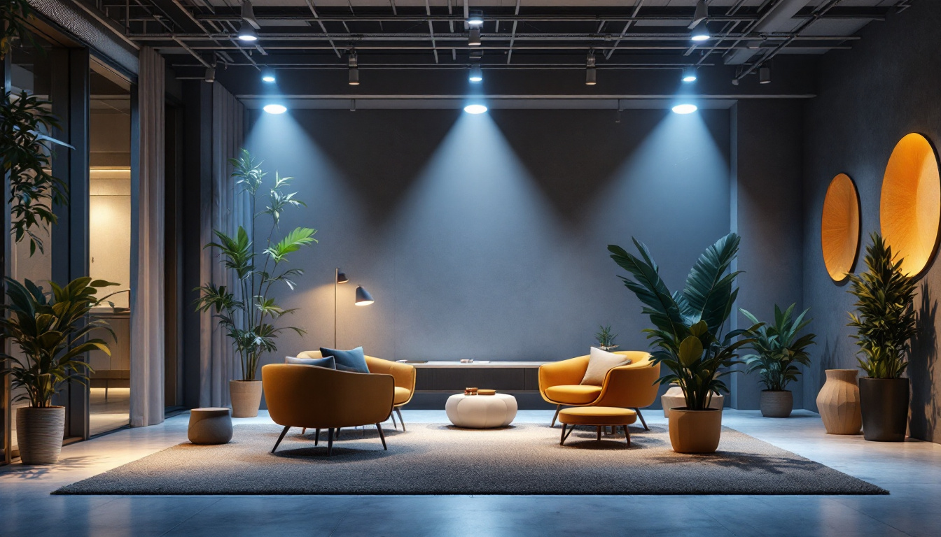 A photograph of a well-lit indoor or outdoor space showcasing magnetic led lights in action
