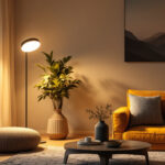A photograph of capture a photograph of a stylish uvo lamp in a modern living space