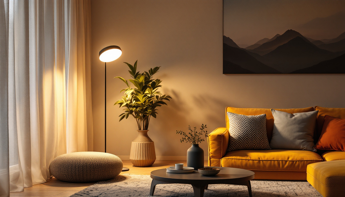 A photograph of capture a photograph of a stylish uvo lamp in a modern living space