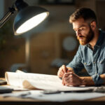 A photograph of a well-lit workspace featuring a 4000k led light in action