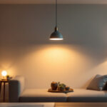 A photograph of a well-lit interior space featuring sylvania led lamps