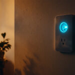 A photograph of a modern energy-efficient receptacle in a stylish home setting