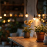 A photograph of a beautifully designed indoor space featuring pot lights in various settings