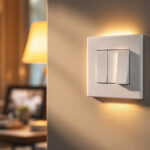 A photograph of a dimmable 4-way switch in an elegantly designed home setting
