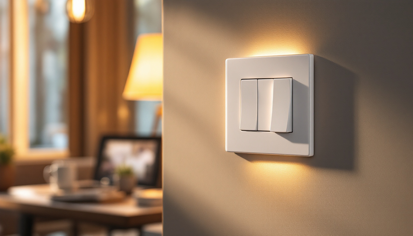 A photograph of a dimmable 4-way switch in an elegantly designed home setting