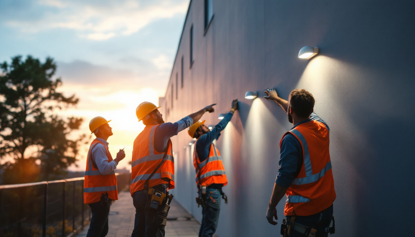 A photograph of a team of professionals actively engaged in a hands-on training session outdoors