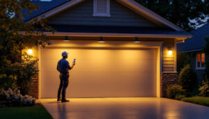 A photograph of a well-lit outdoor garage showcasing various styles of led lights in use