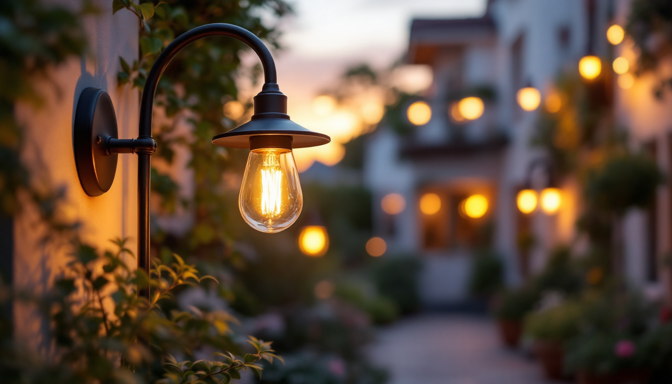 A photograph of a beautifully designed gooseneck light fixture installed in an outdoor setting