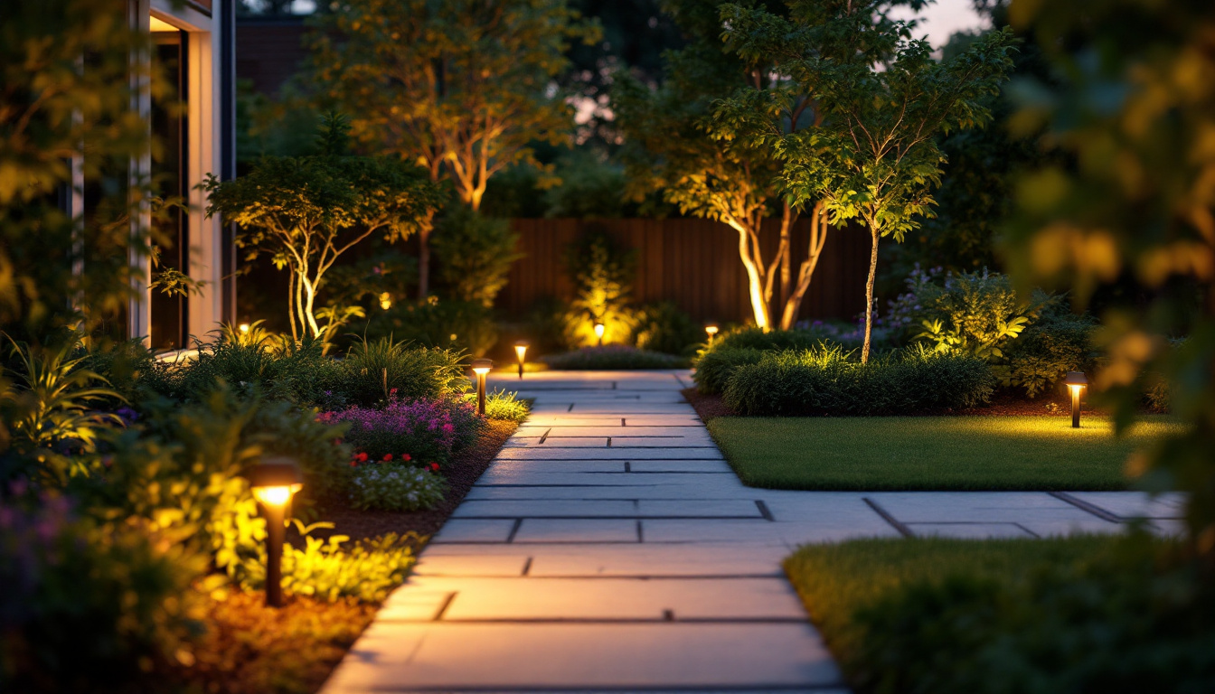A photograph of a well-lit outdoor space transitioning from dusk to dawn