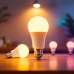 A photograph of a well-lit interior space showcasing various 4' led bulbs in use