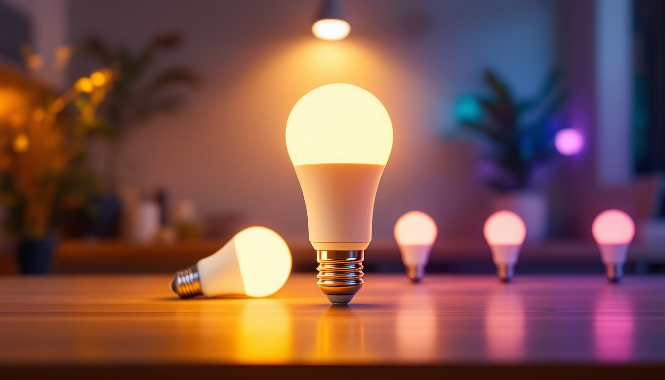 A photograph of a well-lit interior space showcasing various 4' led bulbs in use