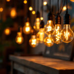 A photograph of a beautifully arranged display of various bulb decoration lights in a cozy