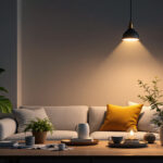 A photograph of a beautifully designed room showcasing a variety of stylish can lighting fixtures that highlight the space's ambiance and functionality