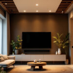 A photograph of a well-designed interior space featuring recessed downlights in action