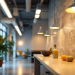 A photograph of a well-lit interior space featuring t5 lighting fixtures in action