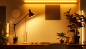 A photograph of a well-lit workspace showcasing a variety of led tubes in use