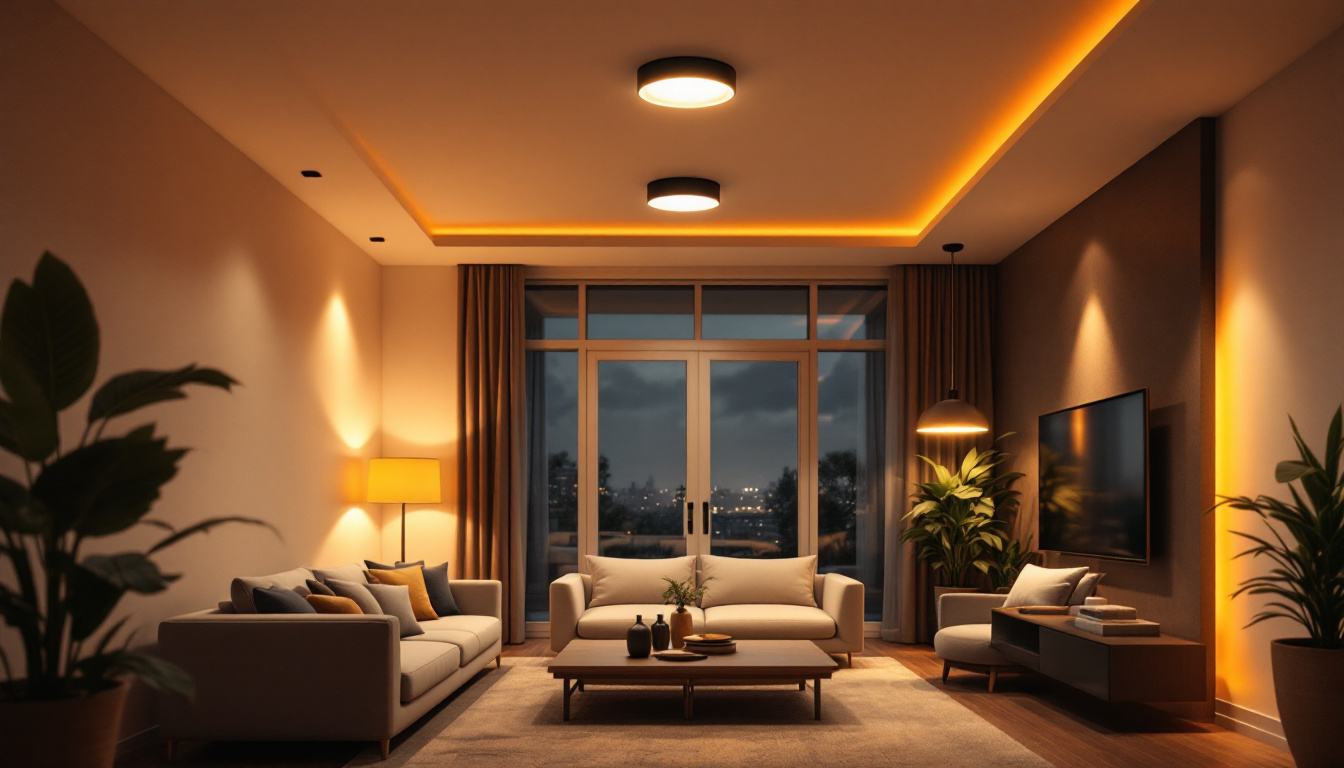 A photograph of a well-lit room featuring sleek led ceiling can lights in various settings