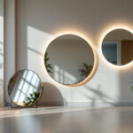 A photograph of a well-lit space showcasing various types of light mirrors in use