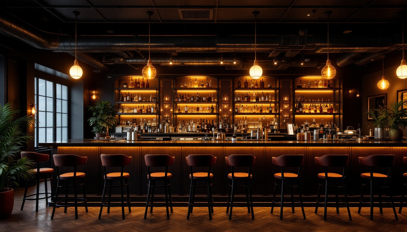 A photograph of a beautifully designed bar space featuring stylish over bar lighting fixtures that enhance the ambiance