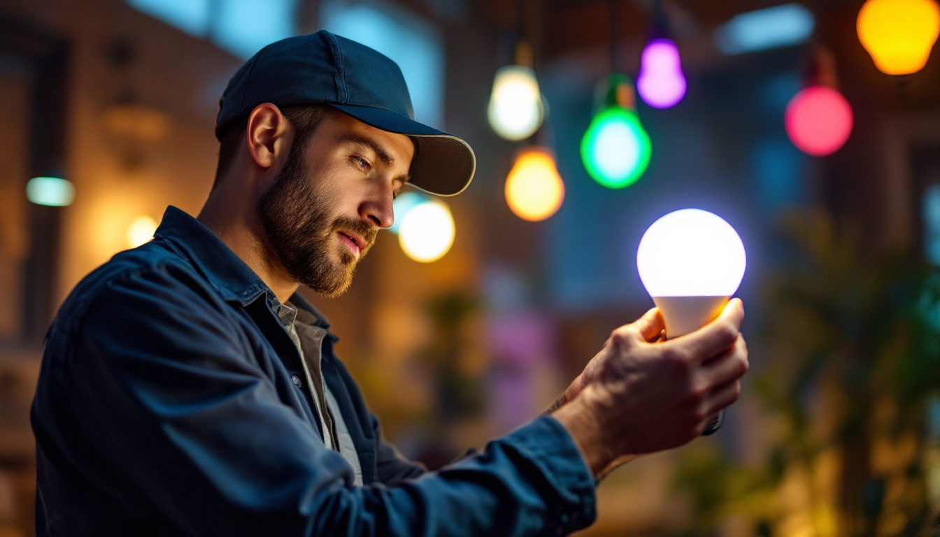 A photograph of a well-lit interior space showcasing various bright led light bulbs in use