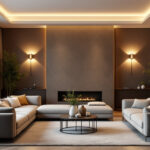 A photograph of a beautifully designed living space featuring stylish alternative lighting options