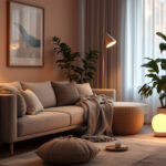 A photograph of a beautifully arranged indoor space featuring various sensor lamps in action