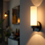 A photograph of a well-designed led wall sconce in a stylish interior setting
