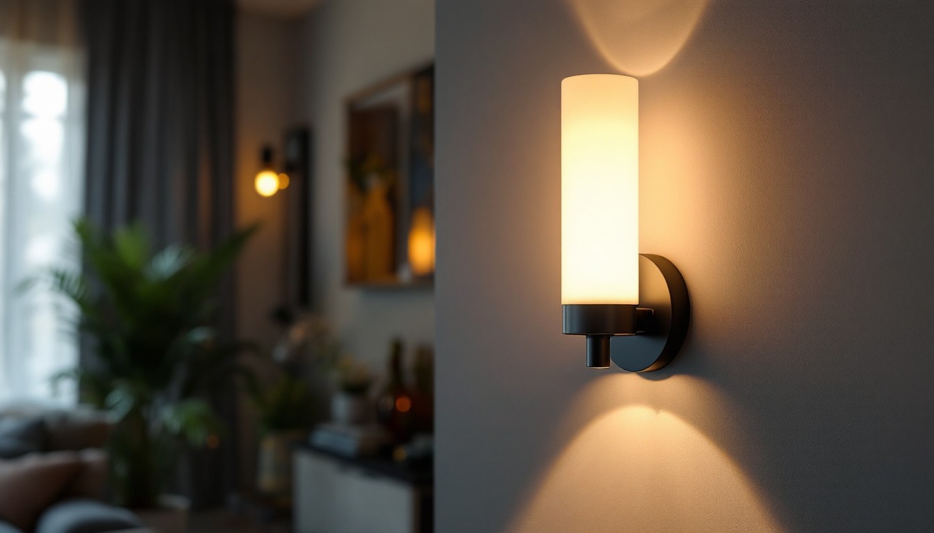 A photograph of a well-designed led wall sconce in a stylish interior setting