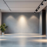 A photograph of a modern interior space featuring well-placed led downlights that illuminate the area effectively