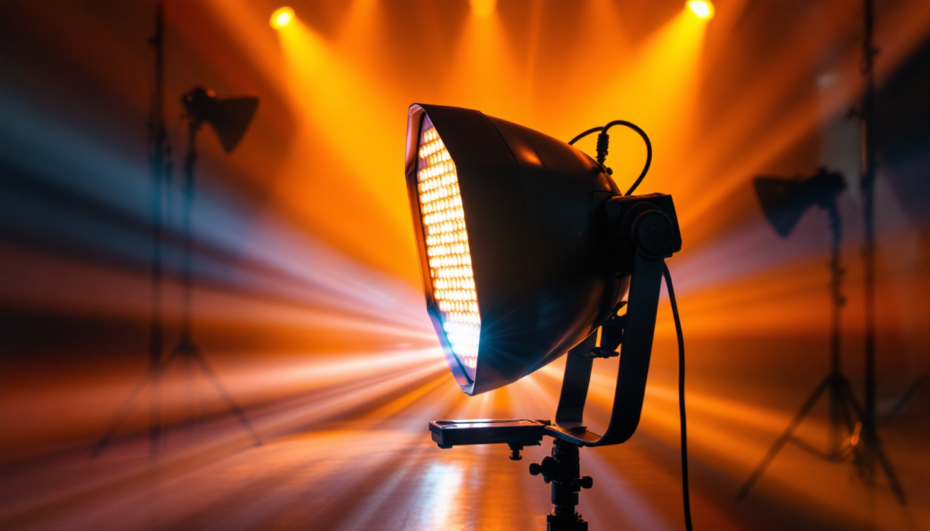 A photograph of a dynamic lighting setup featuring sonic lights in action