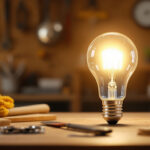 A photograph of a modern light bulb shaped like a traditional incandescent bulb