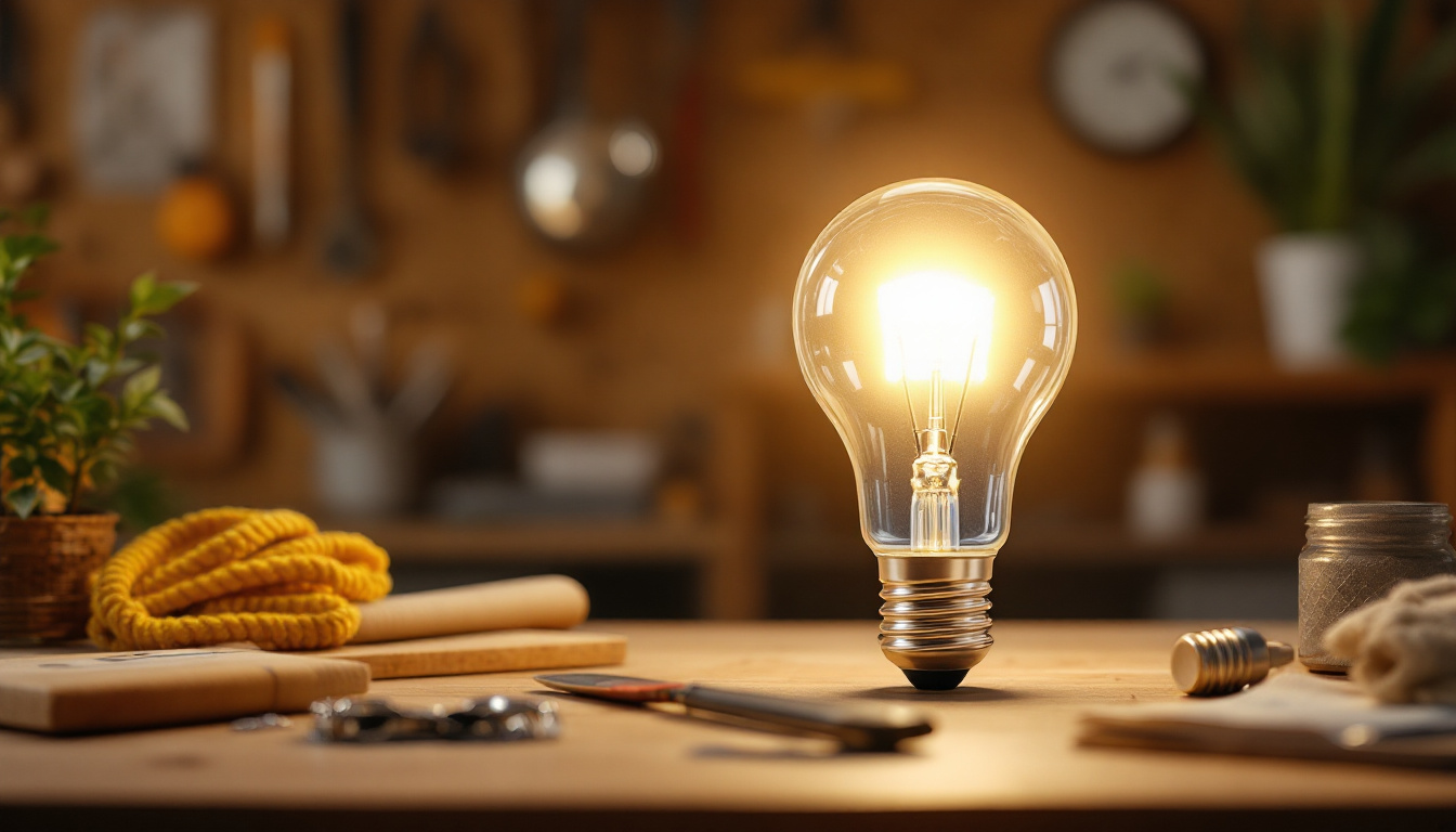 A photograph of a modern light bulb shaped like a traditional incandescent bulb