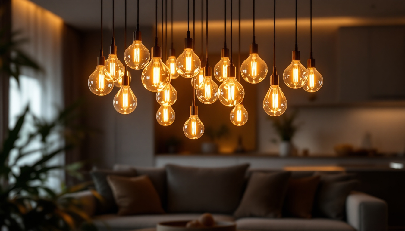 A photograph of a beautifully designed led chandelier in a stylish interior setting